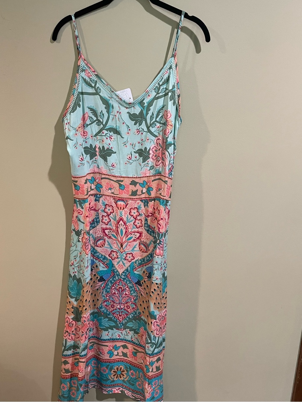 Floral Strappy Sundress in Aqua and Coral FP To Love